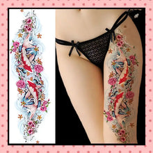 Tatouage éphémère femme, tatouage temporaire, faux tattoo, motif carpes Koï