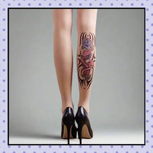 Collant effet tatouage tattoo tights motif tribal Rose et serpent