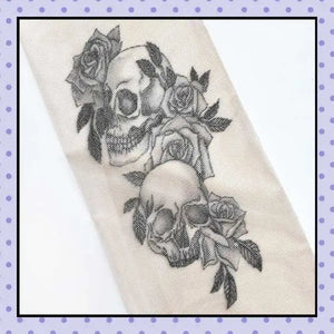 Collant effet tatouage tattoo tights motif tête de mort skull