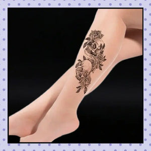 Collant effet tatouage tattoo tights motif tête de mort skull