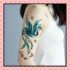 Tatouage éphémère femme, tatouage temporaire, faux tattoo, motif phénix phœnix