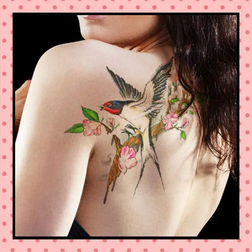 Tatouage éphémère femme, tatouage temporaire, faux tattoo, motif fleurs de cerisier pie