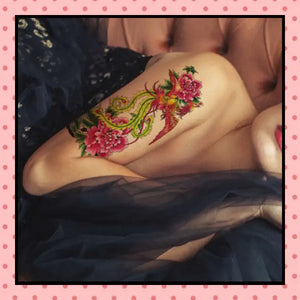 Tatouage éphémère femme, tatouage temporaire, faux tattoo, motif phénix phœnix