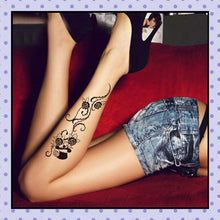 Collant effet tatouage tattoo tights motif roses épines tête de mort 